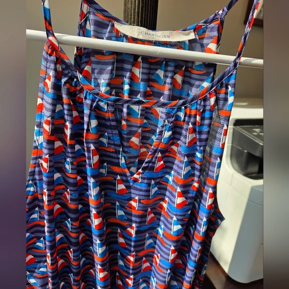 41 Hawthorn Sailboat Print Dress, Size Large - Picture 4 of 6